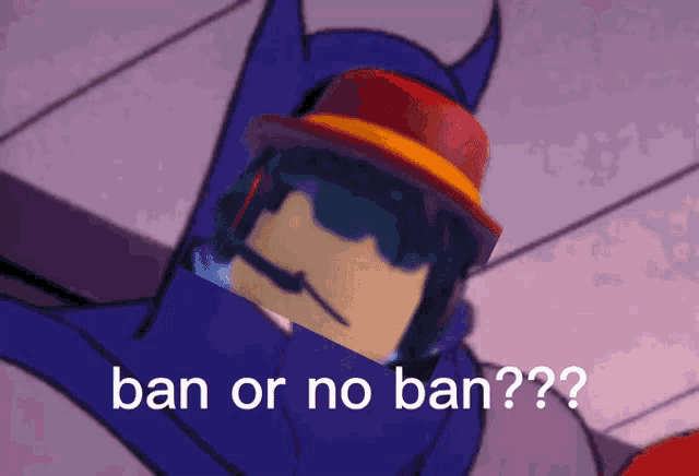 a picture of a cartoon character with the words ban or no ban below it