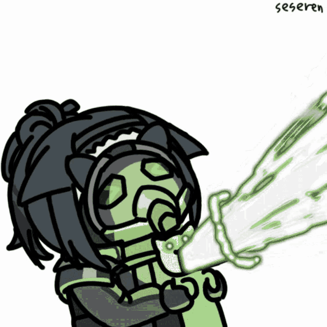 a drawing of a person with the word seseren written below it