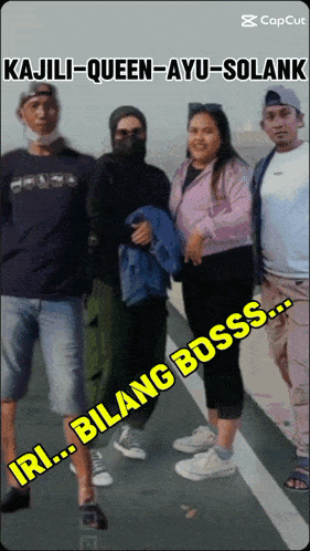 a group of people standing next to each other with the caption " kajili-queen-ayu-solank "