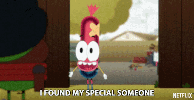 a cartoon character is saying i found my special someone