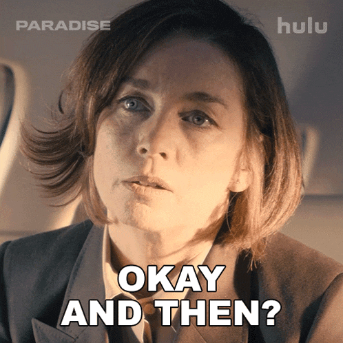 a woman says " okay and then " in a hulu ad