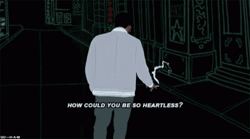 a cartoon of a man with the words how could you be so heartless