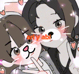 a cartoon drawing of a girl and a cat with the word ariyabi on the bottom right