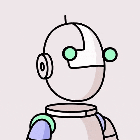 a cartoon drawing of a robot with a backpack