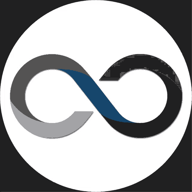 an infinity symbol in a circle with a black background