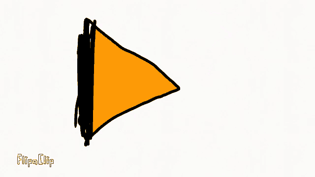 a drawing of a triangle and a yellow circle with the word tv below it