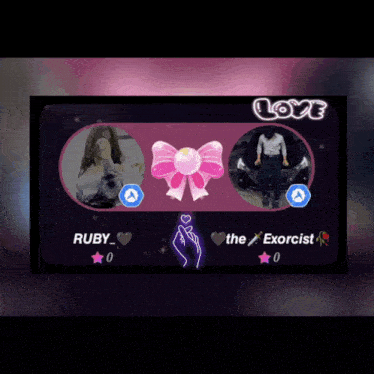 ruby and the exorcist are shown on a screen