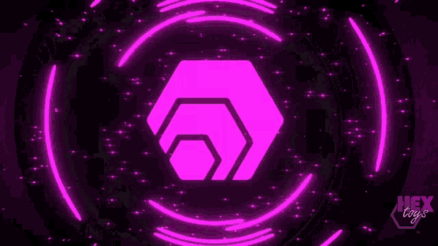 a purple background with a purple hexagon in the middle
