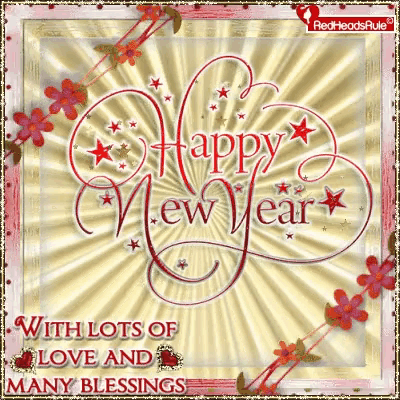 a new year greeting card from redheads rule