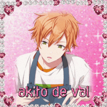a picture of a boy with the words akito de val on it