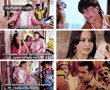 a collage of images from a movie called hum tum