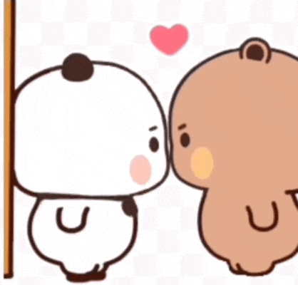 a couple of bears are kissing each other .