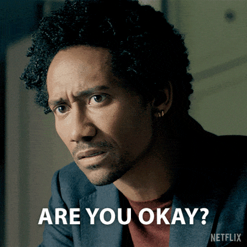 a man with a beard is asking if he is okay