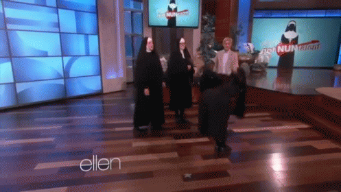 Me After An Exam GIF - The Ellen Show Ellen De Generes Nun GIFs