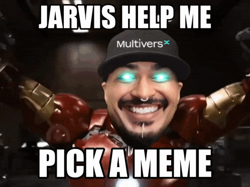 jarvis help me pick a meme with a man wearing a multivers hat