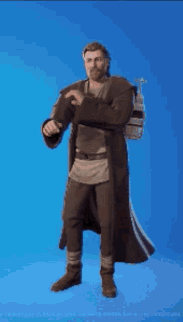 a man with a beard is dancing in a video game .