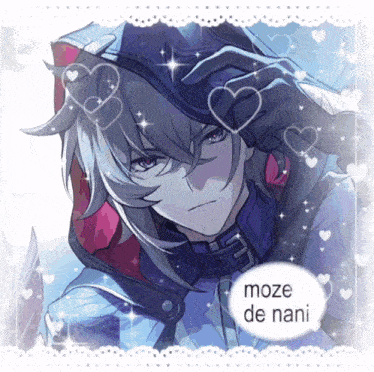 a picture of a boy with a hoodie and the words moze de nani