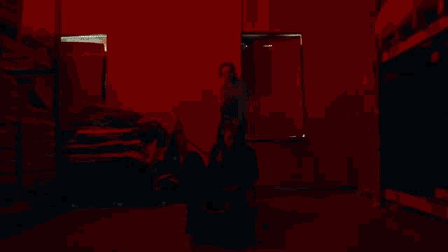 a blurred image of a fire coming out of the ceiling