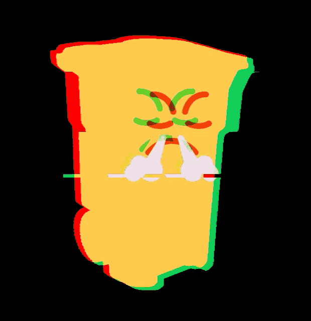 a cartoon drawing of a yellow container with a smiley face and the letters xc on it