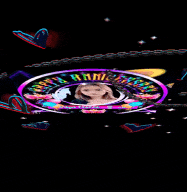 a picture of a girl in a circle with the words wel happy anniversar