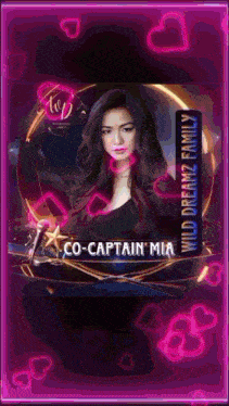 a picture of a woman with the name mia on it