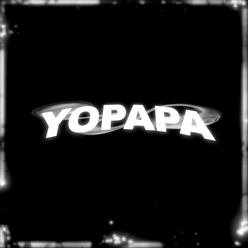 a black and white image with the word yopapa in white