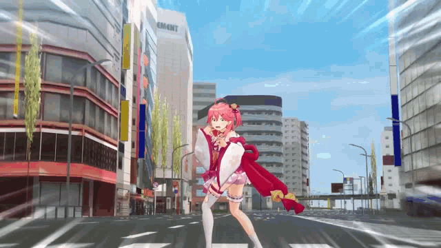 a girl in a red cape stands in front of a building that says ancient