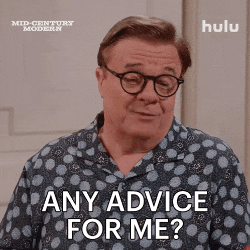 a man wearing glasses is asking for advice from hulu