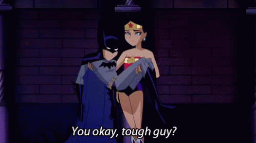 You Okay, Tough Guy - Tough GIF - Wonderwoman Batman Justiceleague GIFs