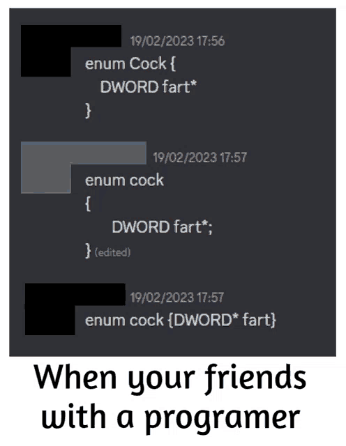 a screenshot of a text message with the words " when your friends with a programmer " below it