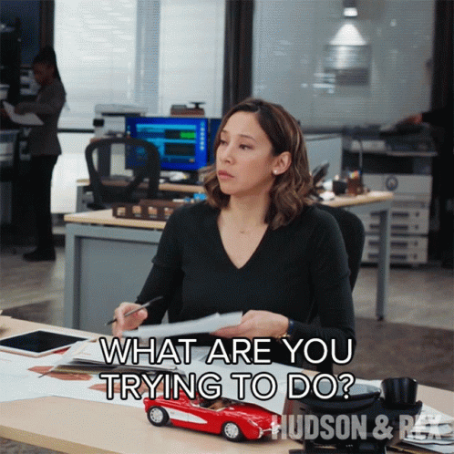 What Are You Trying To Do Sarah Truong GIF - What Are You Trying To Do Sarah Truong Hudson And Rex GIFs