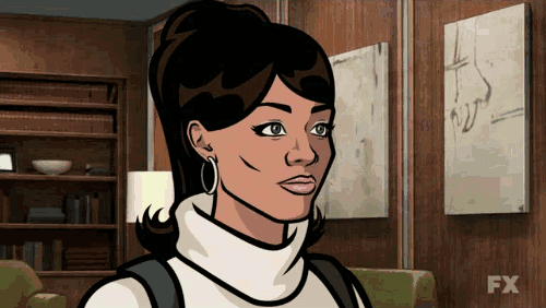 a cartoon of a woman with fx written on the bottom right
