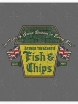 a logo for arthur treacher 's fish & chips
