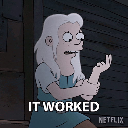 a cartoon character says it worked in a netflix advertisement