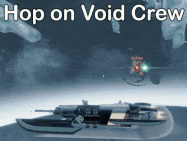 a picture of a space ship with the words hop on void crew