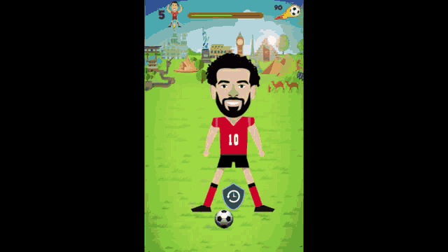 a cartoon of a soccer player with the number 6 on his jersey