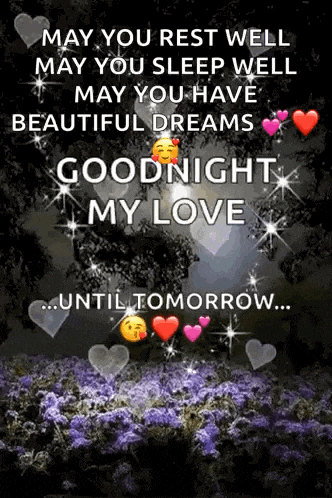 may you rest well may you sleep well may you have beautiful dreams goodnight my love until tomorrow