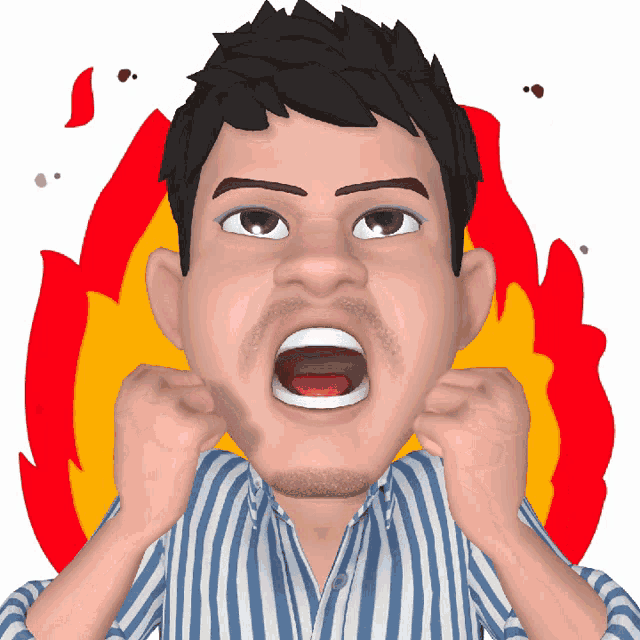a cartoon of a man with his mouth wide open