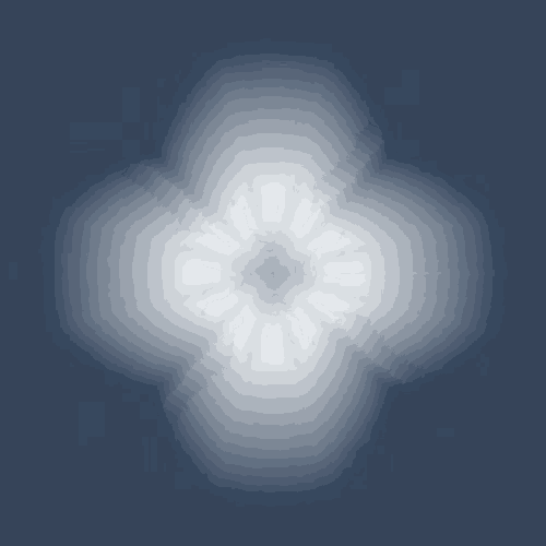 a blue background with a white circle in the center