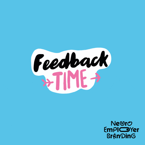 a blue background with the words feedback time written on it