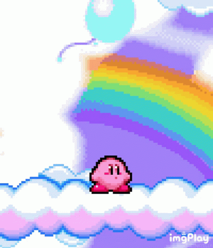 Kirby Rainbow GIF - Kirby Rainbow Dance GIFs