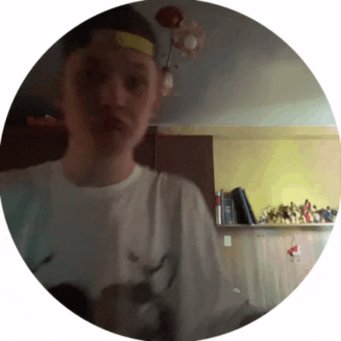 a man wearing a hat with the word supreme on it is in a circle