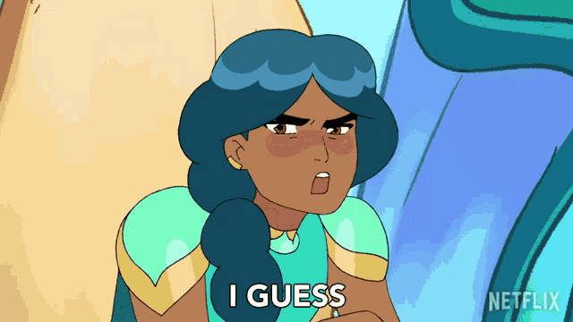 a cartoon character says i guess in a netflix advertisement