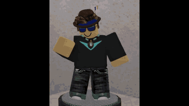 a cartoon character with a hat and sunglasses on