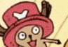 a close up of a cartoon character wearing a pink hat with a white bird on it .