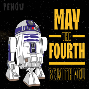 may the fourth be with you written on a black background