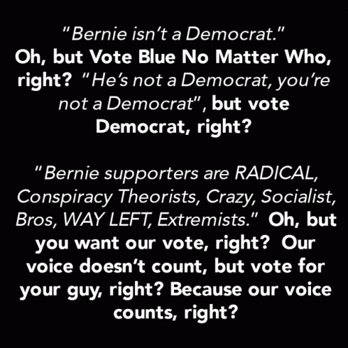 Vote Blue Bernie GIF - Vote Blue Bernie Bernie Not Dem GIFs