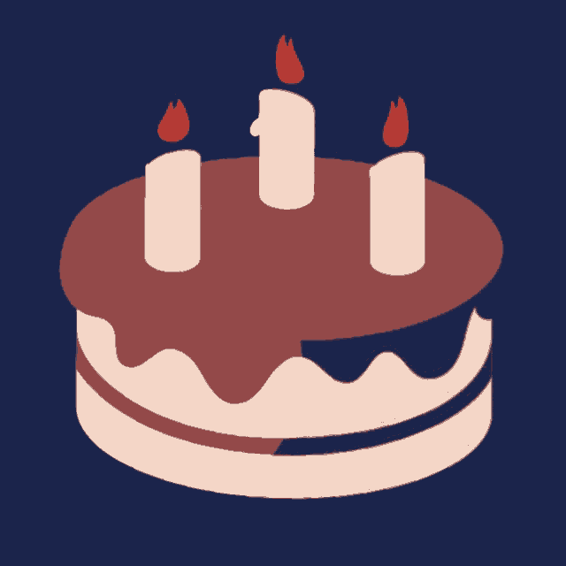 a birthday cake with three candles and a number 1 on top