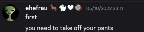 a screenshot of a chat between cheffrau and someone else