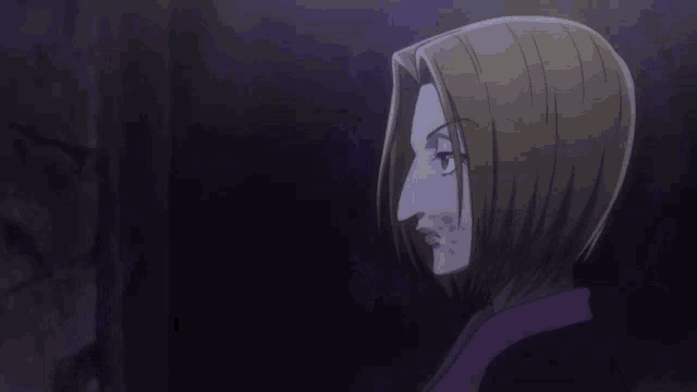 a woman is holding a gun with purple smoke around her